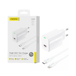 Foneng Charger EU65 Type-C PD 20W with Type-C to Lightning Cable 1m White Foneng Charger EU65 Type-C PD 20W with Type-C to Lightning Cable 1m White